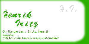 henrik iritz business card